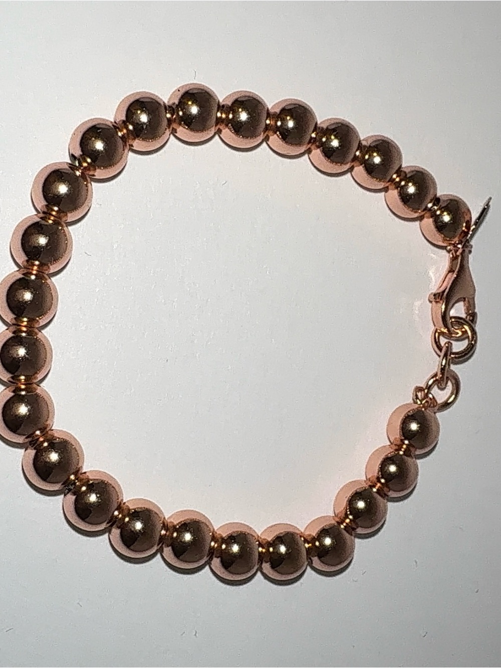 Dankadi S925 Sterling Silver Rose Gold Plated Bead Ball Bracelet